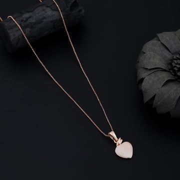 Rosé Heart Glow Necklace (Rose Gold)