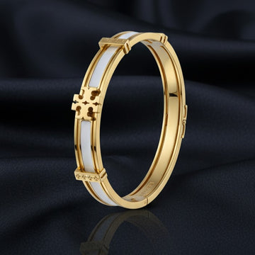 The Classic Crest Hinged Bangle (Gold )