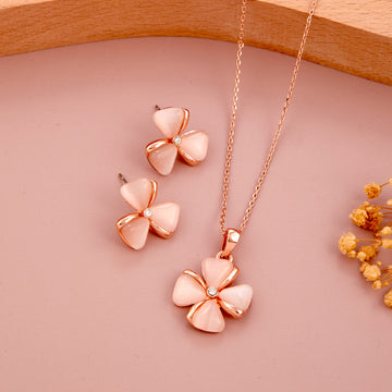 Floweret Luxe Necklace Set (Rose Gold)