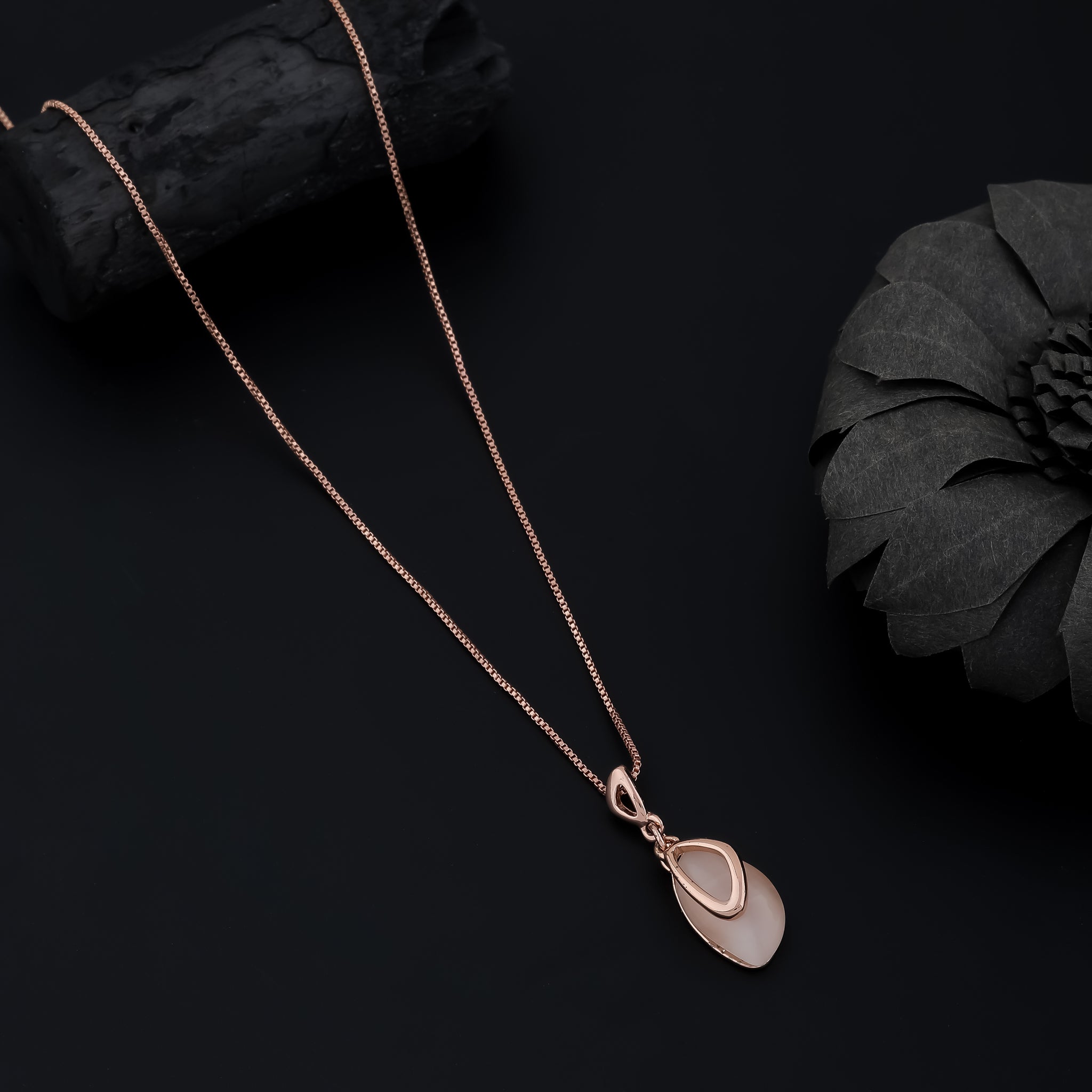 Blush Cascade Pendant Necklace (Rose Gold)