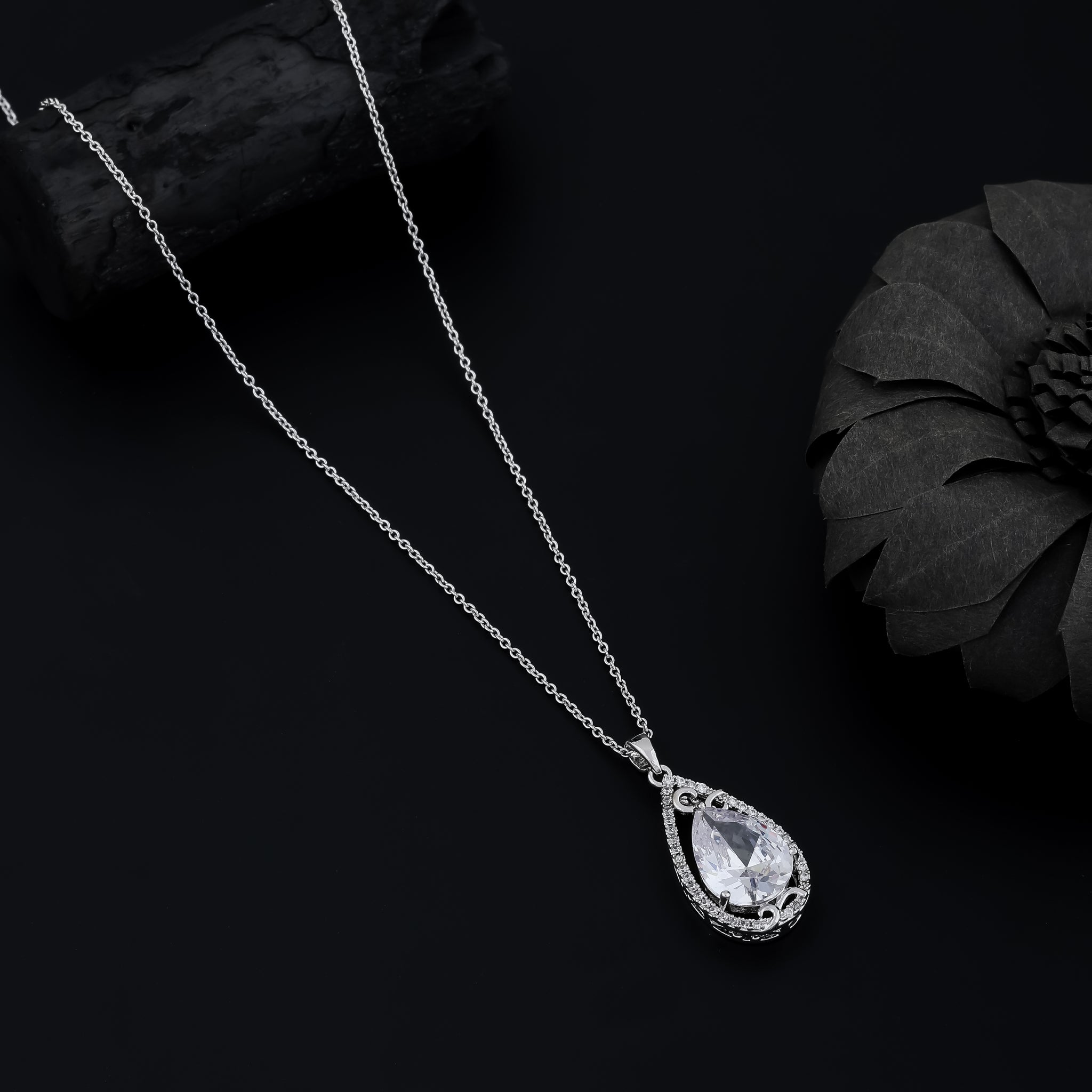 Twilight Teardrop Necklace (Rose Gold)