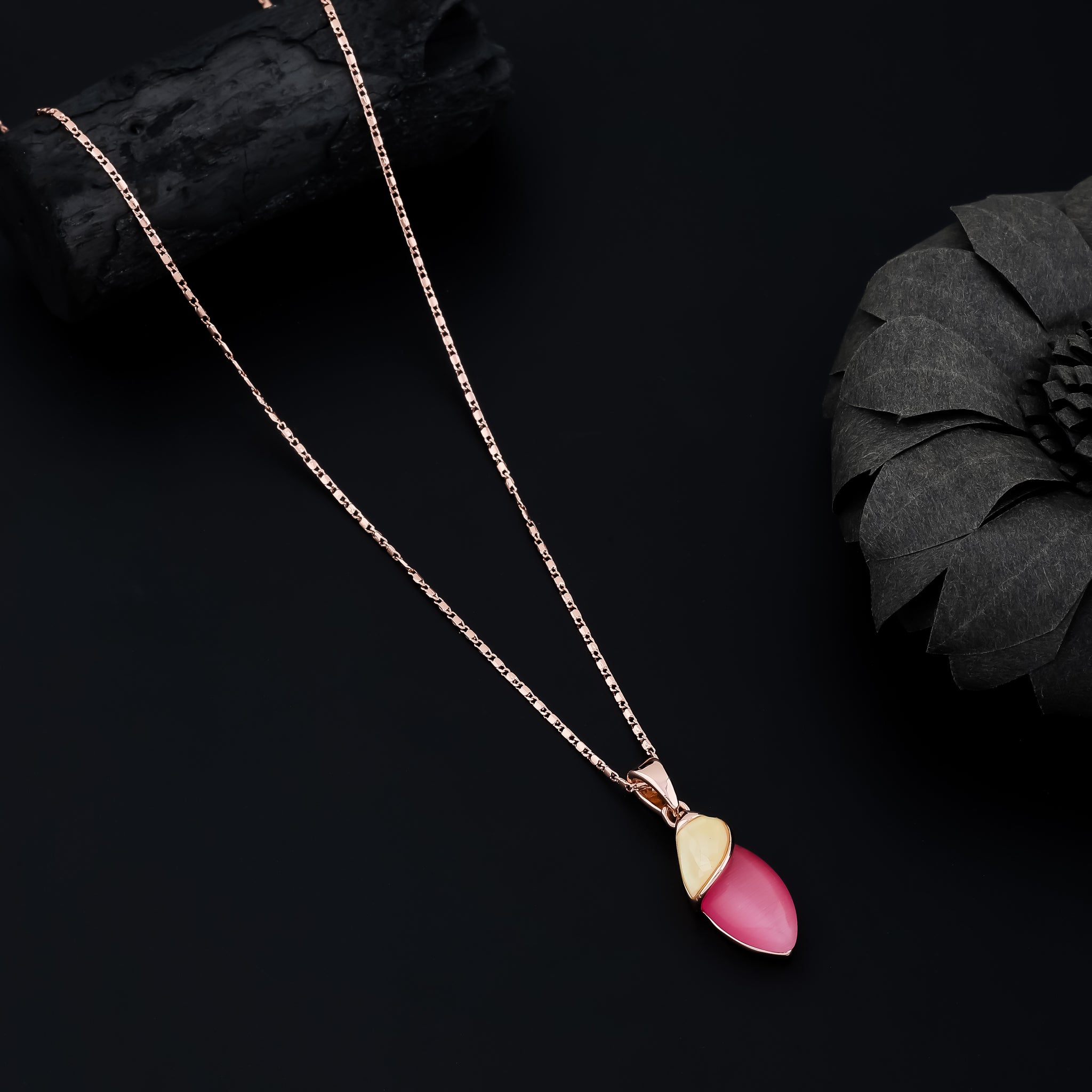 Blush Flame Necklace (Rose Gold)