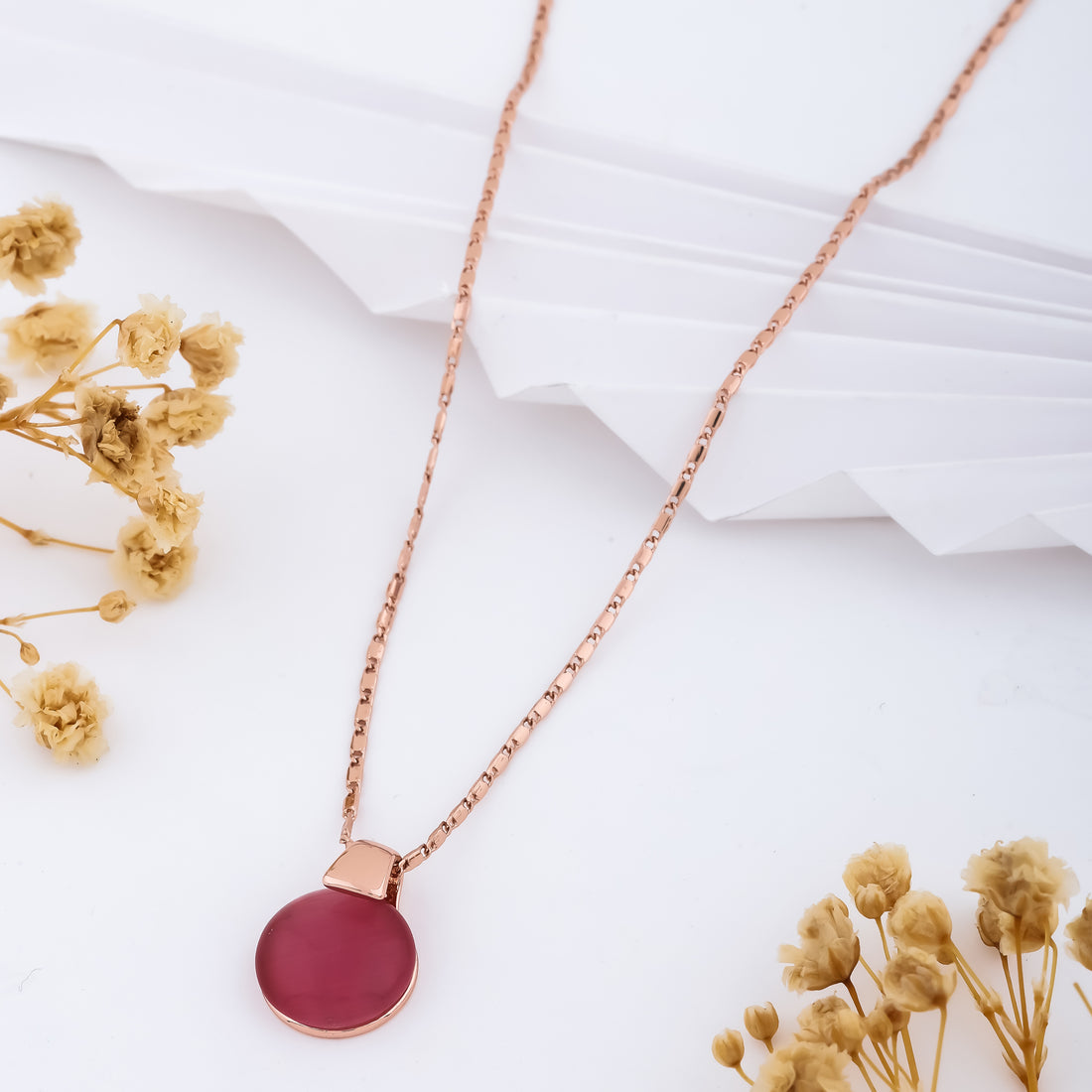 Rose Eclipse Necklace (Rose Gold)