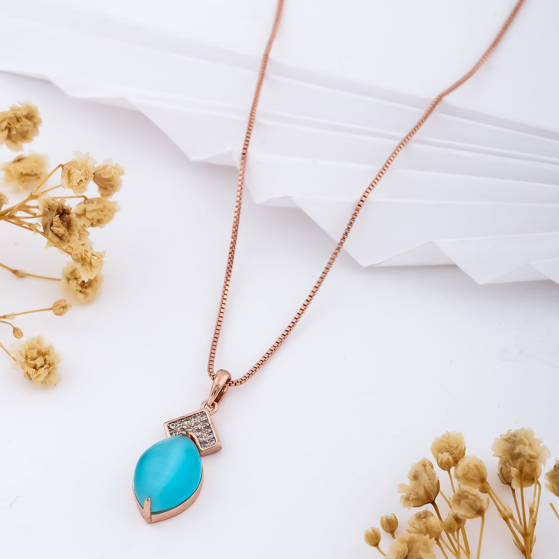Azure Charm Necklace (Rose Gold)