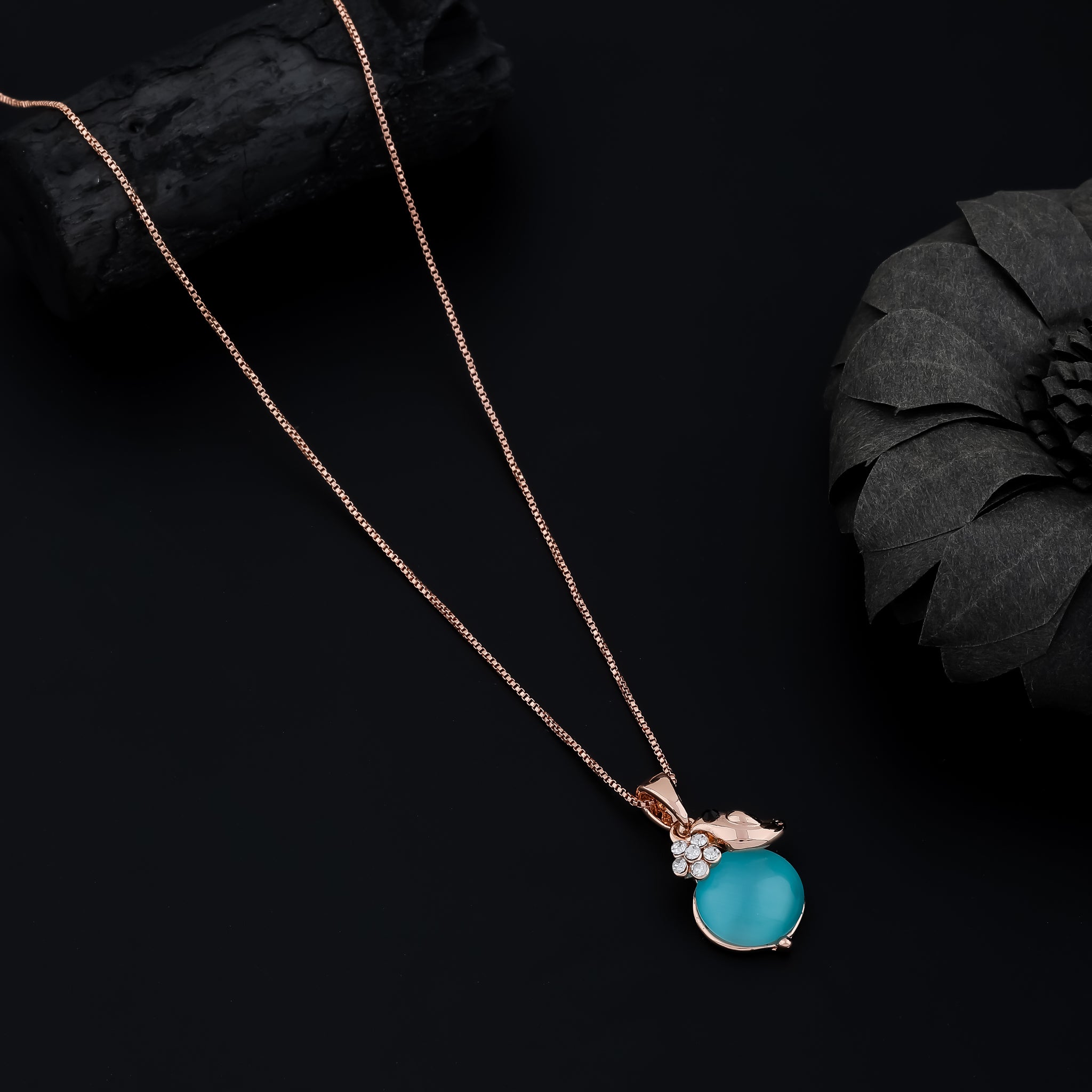 Ocean Bloom Necklace (Rose Gold)