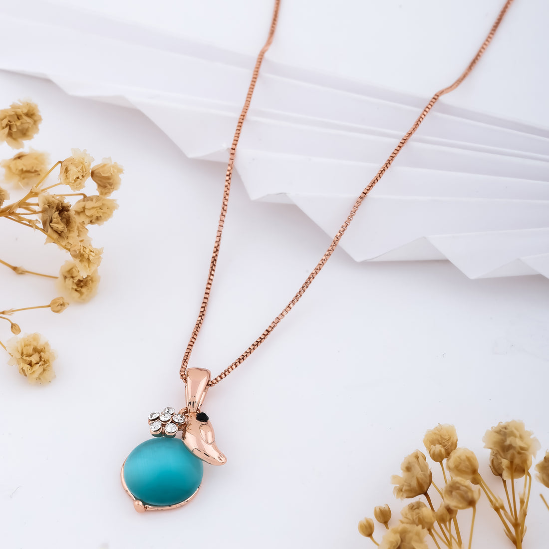 Ocean Bloom Necklace (Rose Gold)