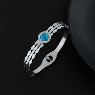 Turquoise Elegance Bracelet (White Gold)
