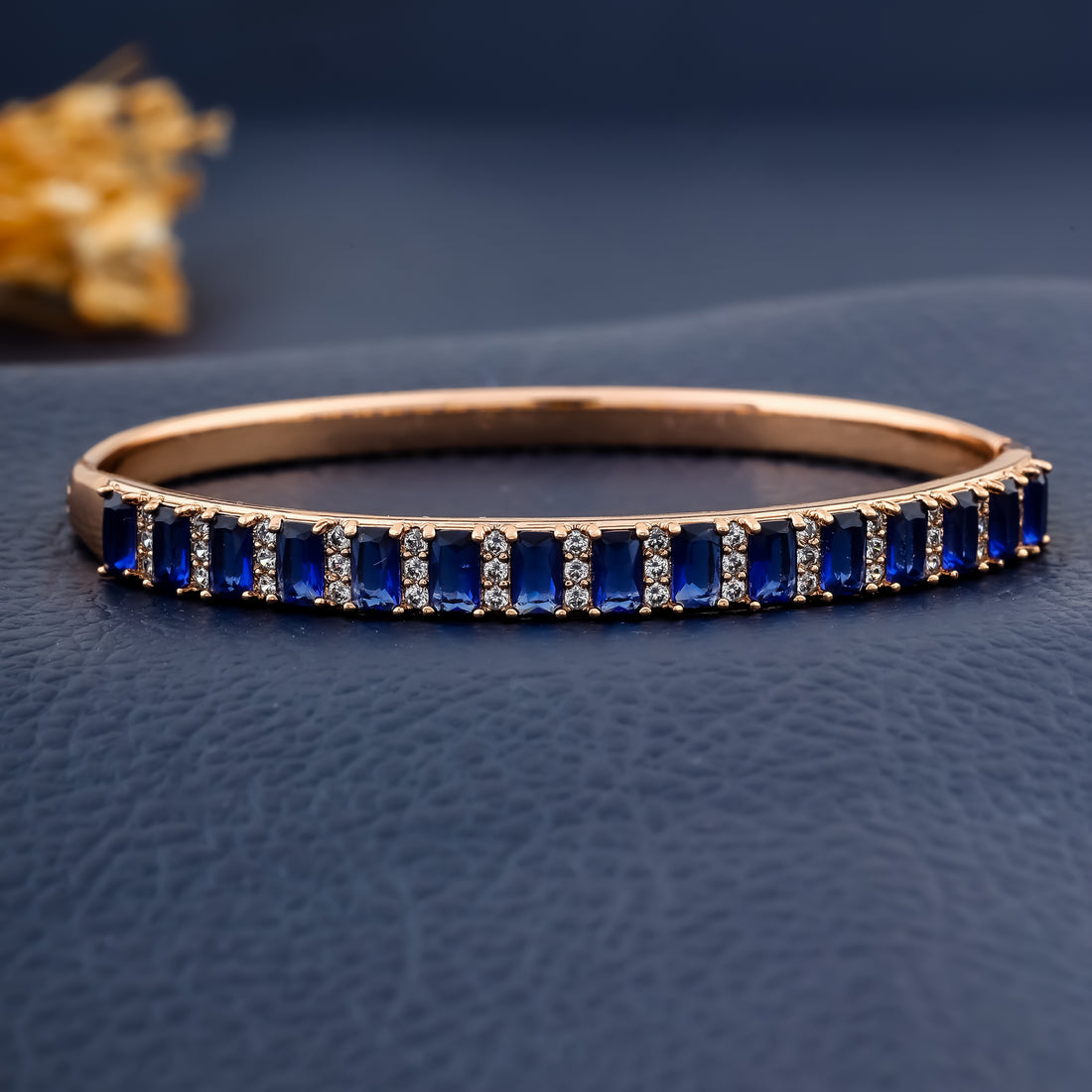 Royal Blue Stone Rose Gold Bangle