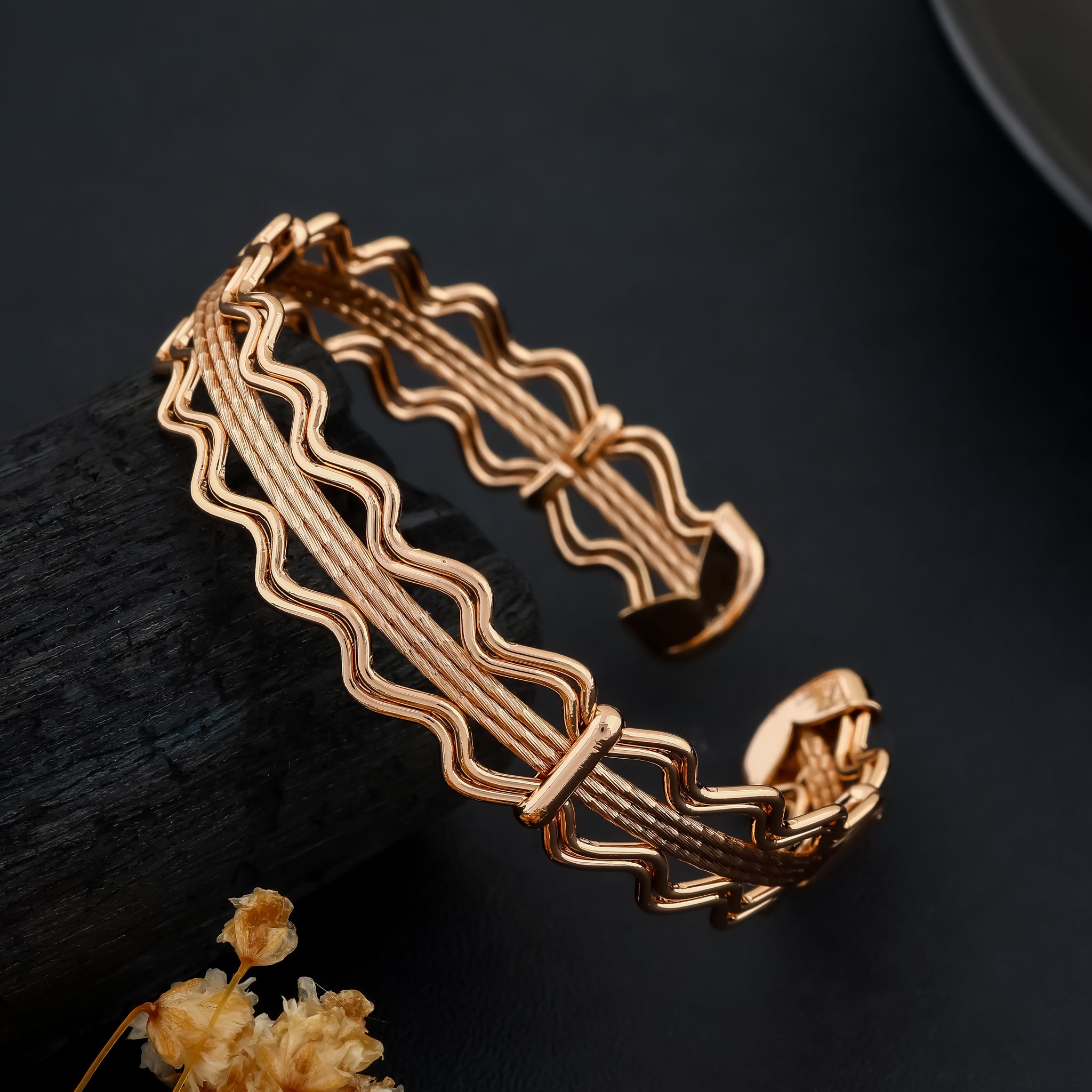 WaveCuff Bracelet (Rose Gold)