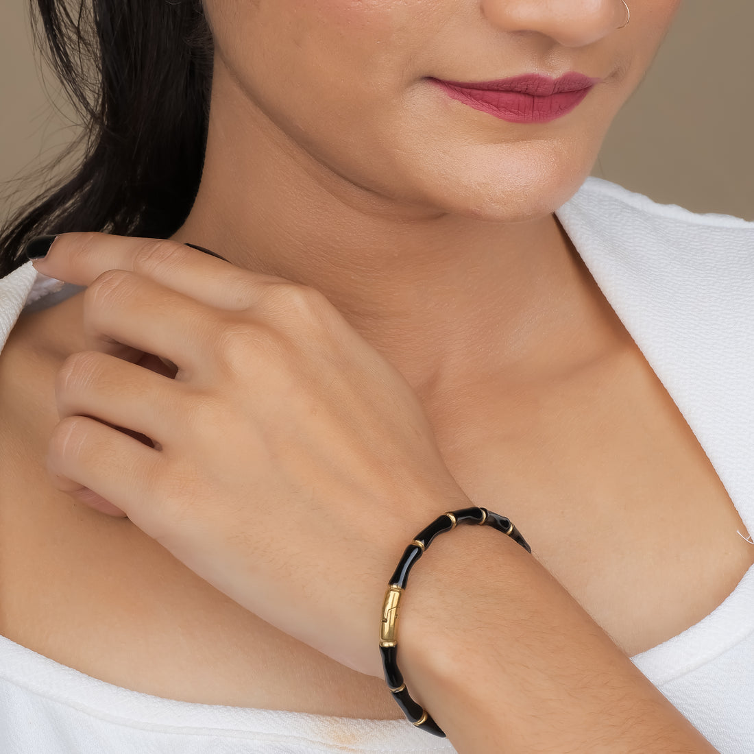 Ebony Bamboo Bangle (Gold)