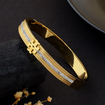 Pave Sparkle Logo Cuff (Gold )