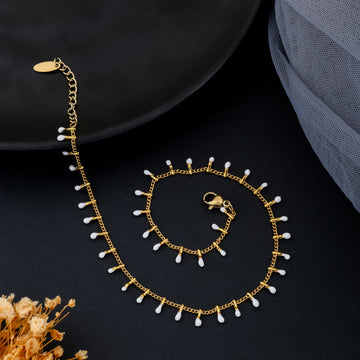 Pearl Rainfall Anklet