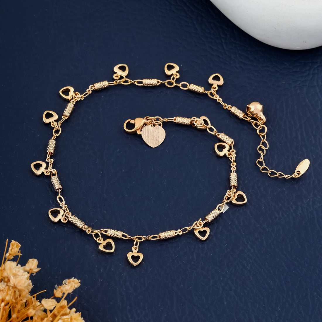 Golden Heartbeat Anklet